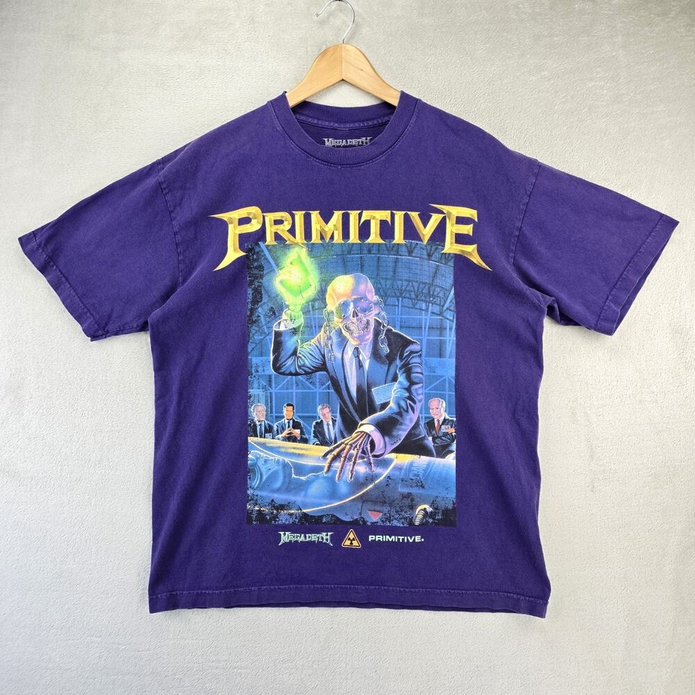 Megadeth Primitive Shirt Mens Large Purple Loud As Ever Graphic Metal Band